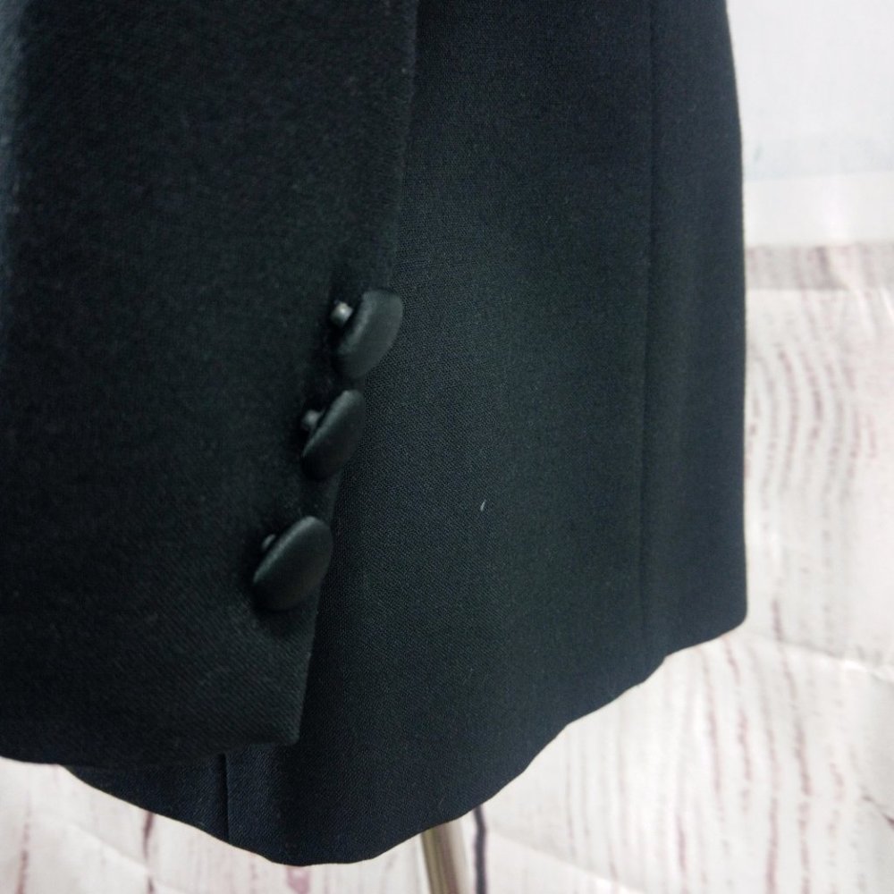 Custom Made 41r 1 Button Black Tuxedo Suit Blazer - image 4